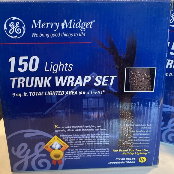 NWT & Vintage 2002, 2 Sets of GE Merry Midget 150 Lights, Trunk Wrap Sets - Picture 2 of 6
